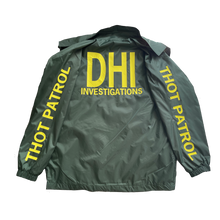 Load image into Gallery viewer, U.S. Thot Patrol / DHI Raid Jacket- Green with Reflective Yellow Lettering