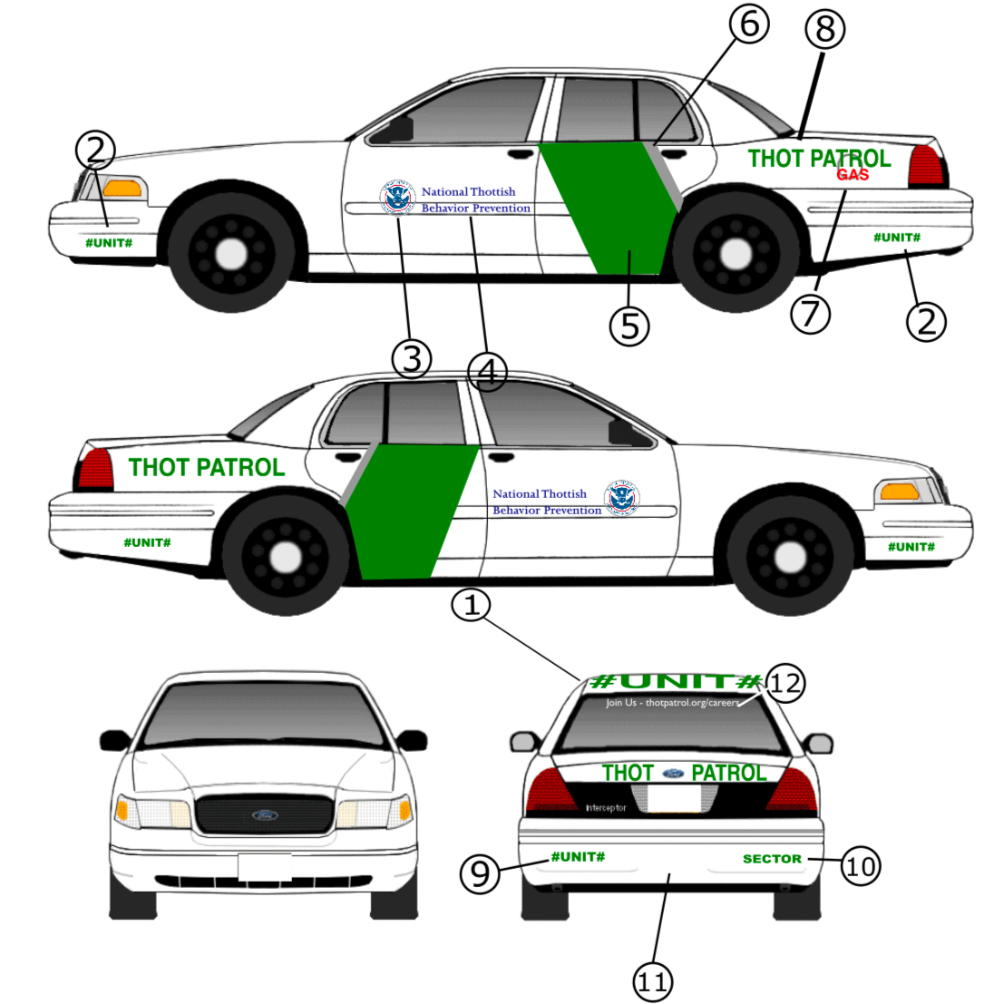 Thot Patrol Vehicle Wrap Kit- 1998-2011 Ford Crown Victoria ...